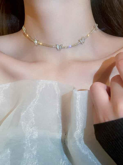 Women's Butterfly Necklace - Shiny Collarbone Chain - Shello's Creative Boutique