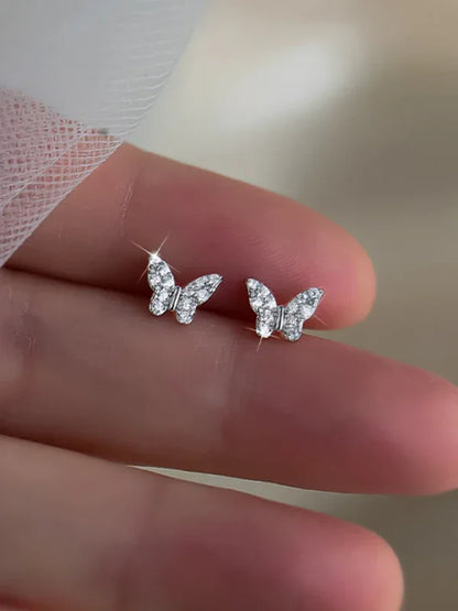New Fashion Butterfly Silver Needle Earrings for Trendy Elegance - Shello's Creative Boutique