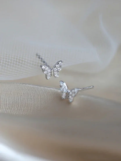New Fashion Butterfly Silver Needle Earrings for Trendy Elegance - Shello's Creative Boutique