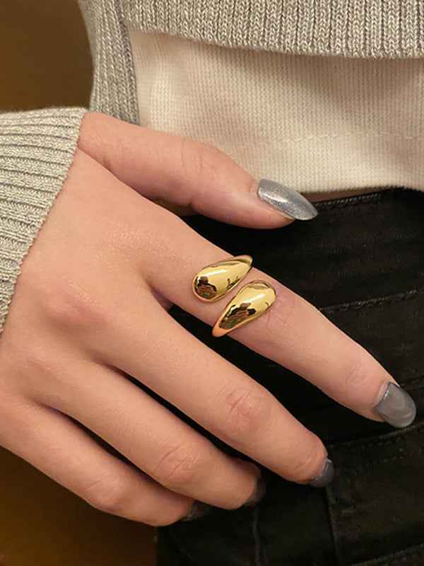 Personalized simple double-headed irregular drop-shaped opening index finger bracelet