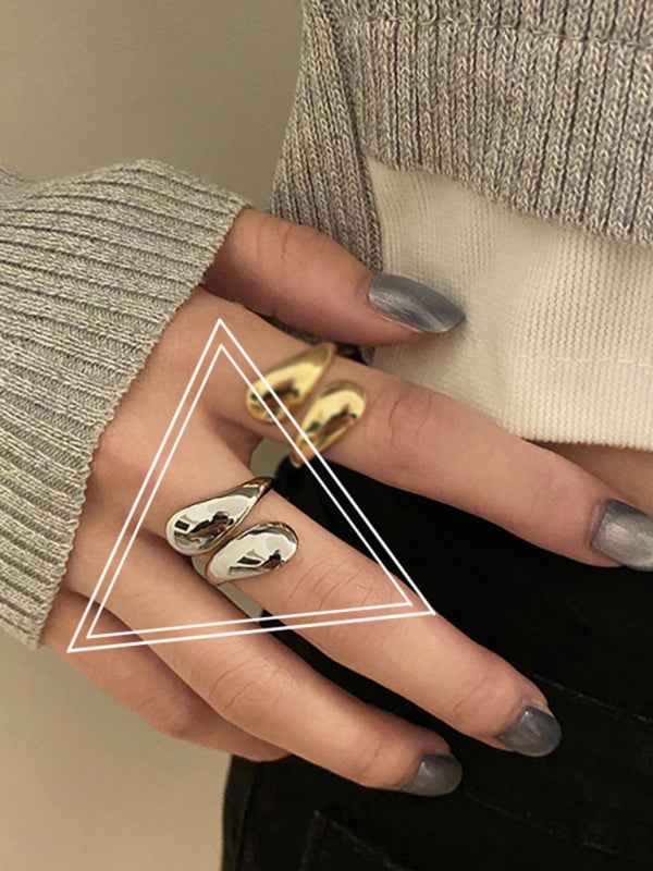 Personalized simple double-headed irregular drop-shaped opening index finger bracelet