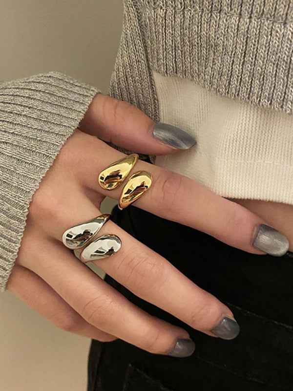 Personalized simple double-headed irregular drop-shaped opening index finger bracelet