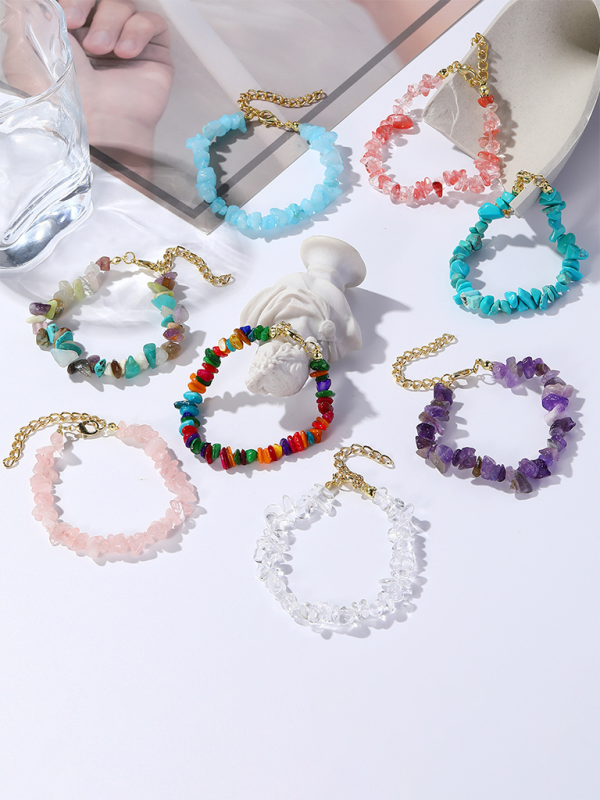 Bohemian Colorful Gravel Bracelet Natural Stone Bracelet Shello Creative Boutique