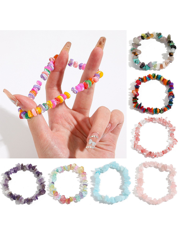 Bohemian Colorful Gravel Bracelet Natural Stone Bracelet Shello Creative Boutique