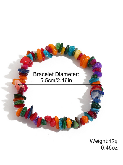 Bohemian Colorful Gravel Bracelet Natural Stone Bracelet Shello Creative Boutique