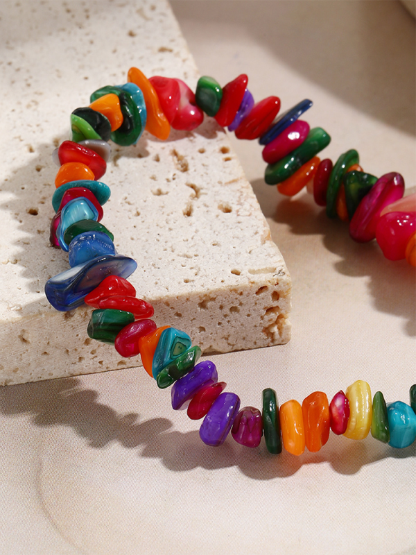Bohemian Colorful Gravel Bracelet Natural Stone Bracelet Shello Creative Boutique