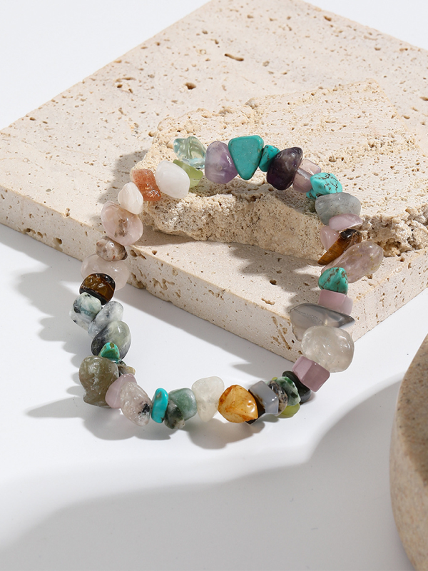 Bohemian Colorful Gravel Bracelet Natural Stone Bracelet Shello Creative Boutique