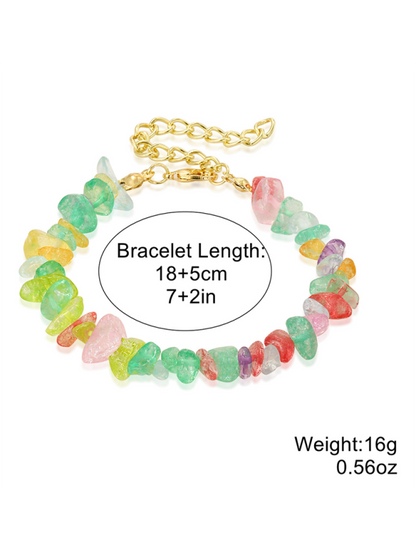Bohemian Colorful Gravel Bracelet Natural Stone Bracelet Shello Creative Boutique