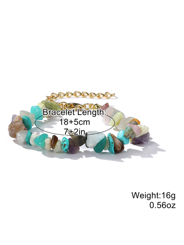 Bohemian Colorful Gravel Bracelet Natural Stone Bracelet Shello Creative Boutique