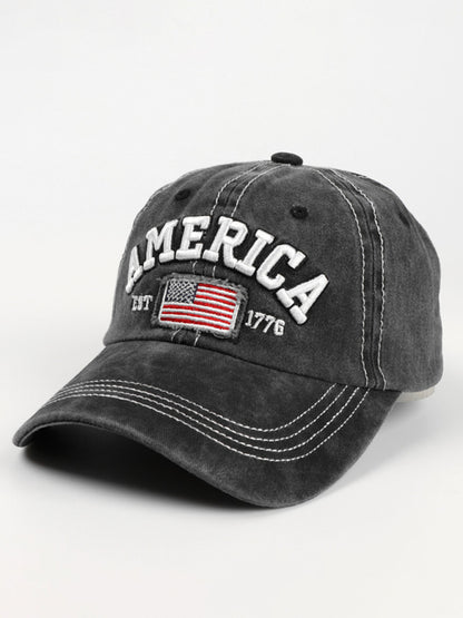New denim embroidered old baseball cap American flag letter embroidered peaked cap