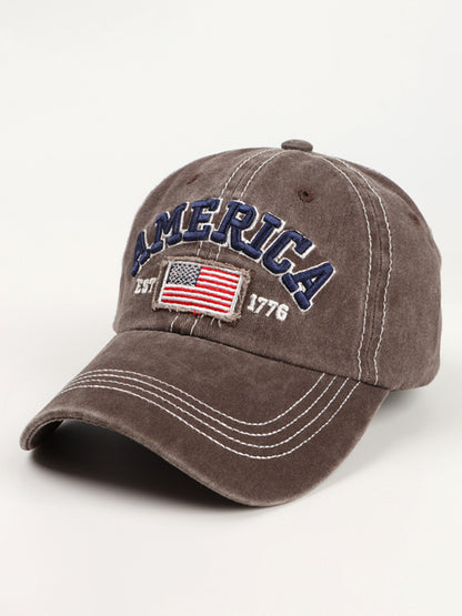 New denim embroidered old baseball cap American flag letter embroidered peaked cap