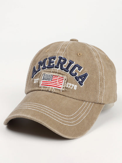 New denim embroidered old baseball cap American flag letter embroidered peaked cap