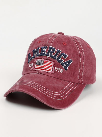 New denim embroidered old baseball cap American flag letter embroidered peaked cap