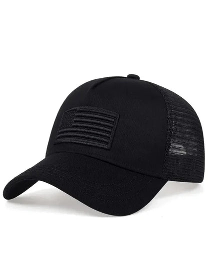 New American Flag Camouflage Baseball Cap in Solid Colors - Shello's Creative Boutique