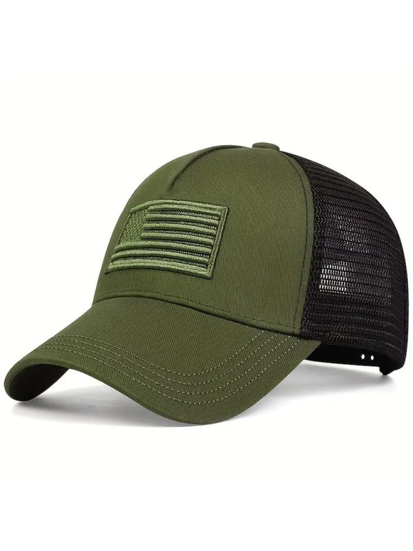 New American Flag Camouflage/Solid Color Baseball Cap