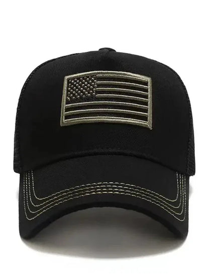 New American Flag Camouflage Baseball Cap in Solid Colors - Shello's Creative Boutique
