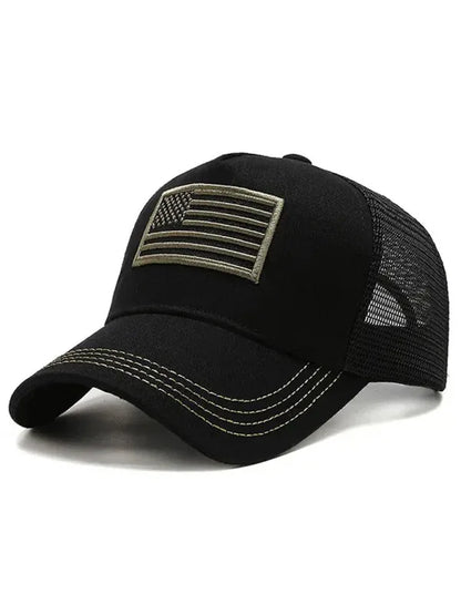 New American Flag Camouflage Baseball Cap in Solid Colors - Shello's Creative Boutique