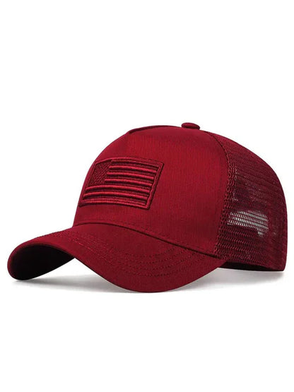 New American Flag Camouflage Baseball Cap in Solid Colors - Shello's Creative Boutique