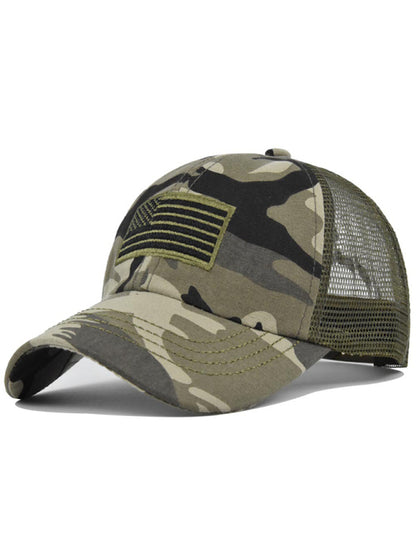 American flag embroidered camouflage cap mesh cap baseball cap visor