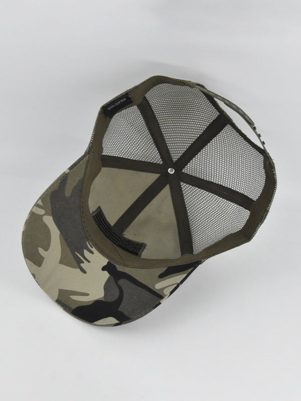 American flag embroidered camouflage cap mesh cap baseball cap visor
