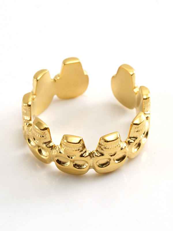 Fashionable and personalized retro style ring gold living ring