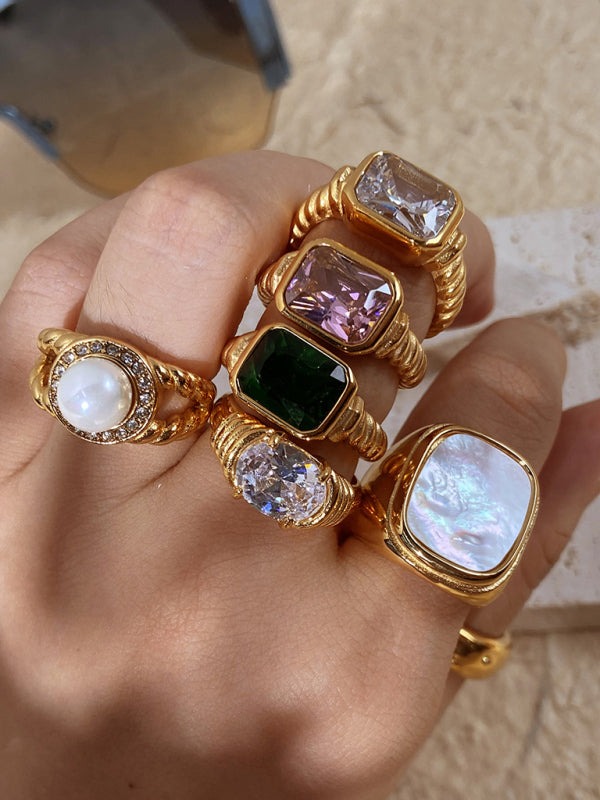 Fashionable zircon ring INS internet celebrity ring pair ring jewelry Shello Creative Boutique