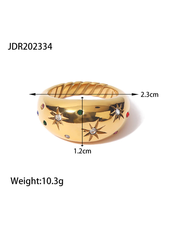 Fashionable zircon ring INS internet celebrity ring pair ring jewelry Shello Creative Boutique