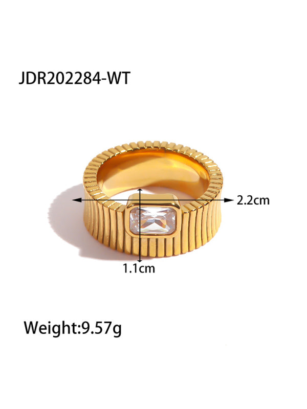 Fashionable zircon ring INS internet celebrity ring pair ring jewelry Shello Creative Boutique