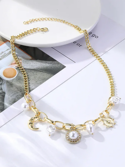 New Bohemian Devil's Eye Necklace with Metal Ancient Coin Multi-Pendant - Shello's Creative Boutique