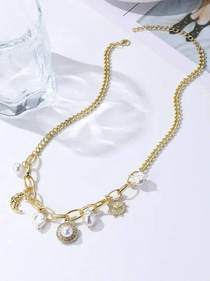 New Bohemian Devil's Eye Necklace with Metal Ancient Coin Multi-Pendant - Shello's Creative Boutique