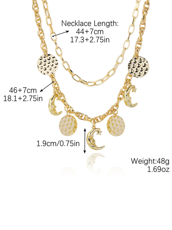 New Bohemian Metal Ancient Coin Multi-Pendant Devil's Eye Necklace Shello's Creative Boutique
