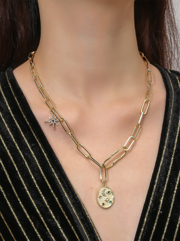 New Bohemian Metal Ancient Coin Multi-Pendant Devil's Eye Necklace Shello's Creative Boutique