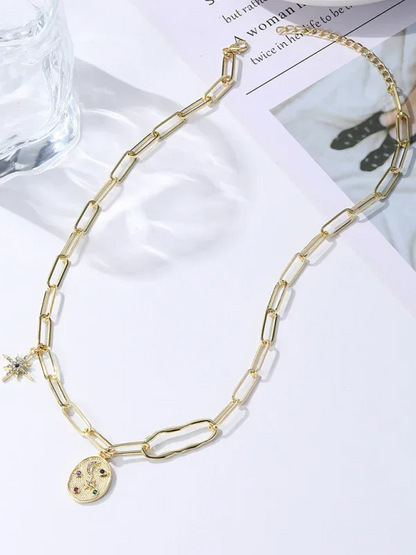 New Bohemian Devil's Eye Necklace with Metal Ancient Coin Multi-Pendant - Shello's Creative Boutique