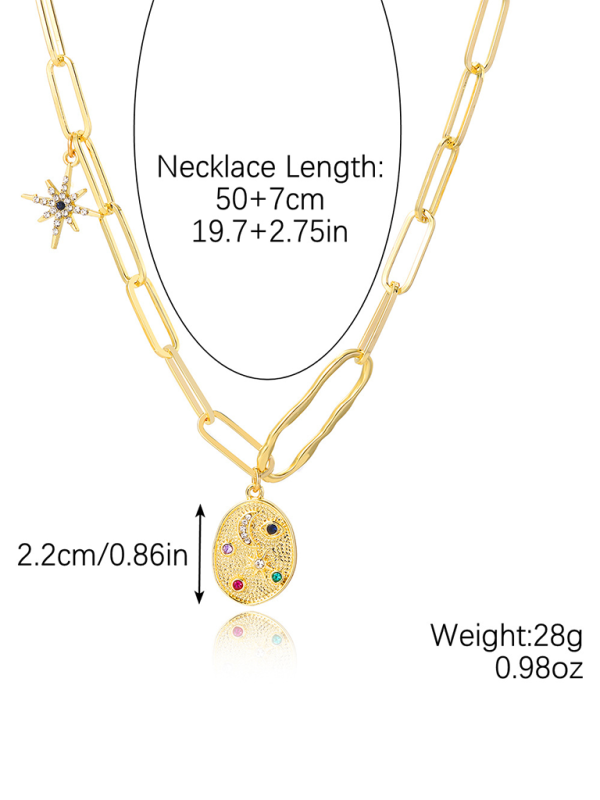 New Bohemian Metal Ancient Coin Multi-Pendant Devil's Eye Necklace Shello's Creative Boutique