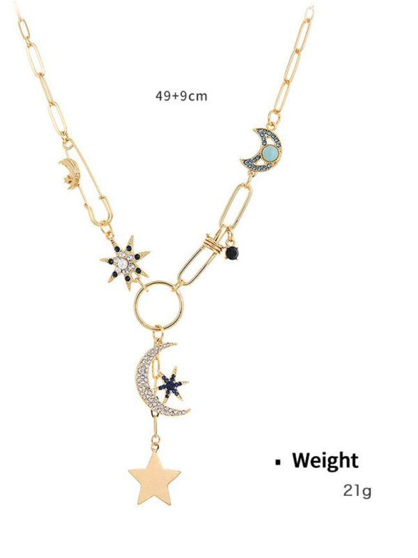 New mystical coin-set diamond relief small pendant bib necklace Shello's Creative Boutique