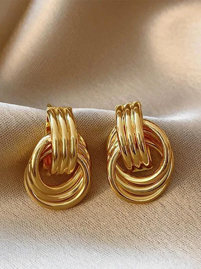 Geometric Hoop Earrings - Multi-Layer Women's Fashion Accessories in New Style - Shello's Creative Boutique