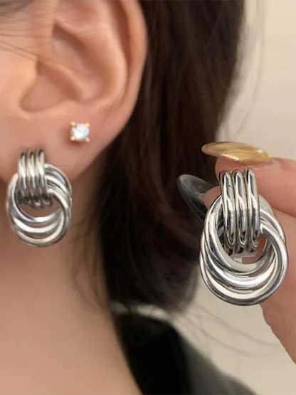 Geometric Hoop Earrings - Multi-Layer Women's Fashion Accessories in New Style - Shello's Creative Boutique