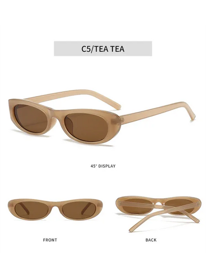 New Women's Macaron Color Sunglasses - Fashionable and Versatile Oval Design - Shello's Creative Boutique