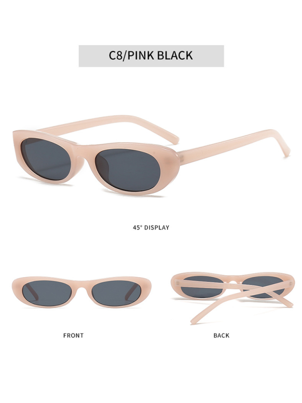 New women's oval sunglasses fashionable and versatile macaron color sunglasses Shello's Creative Boutique