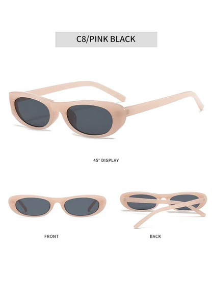 New Women's Macaron Color Sunglasses - Fashionable and Versatile Oval Design - Shello's Creative Boutique