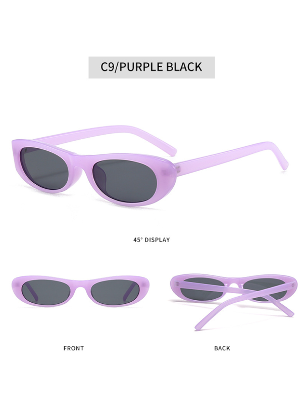New women's oval sunglasses fashionable and versatile macaron color sunglasses Shello's Creative Boutique
