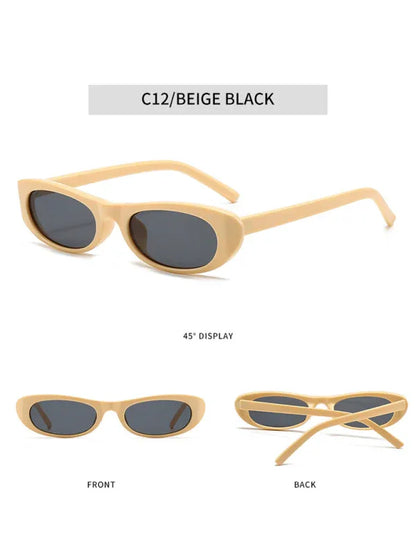 New Women's Macaron Color Sunglasses - Fashionable and Versatile Oval Design - Shello's Creative Boutique