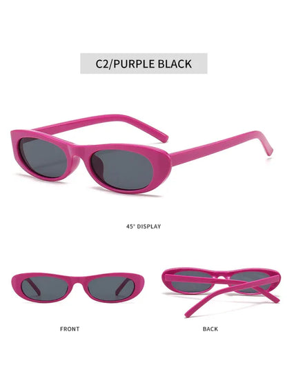 New Women's Macaron Color Sunglasses - Fashionable and Versatile Oval Design - Shello's Creative Boutique