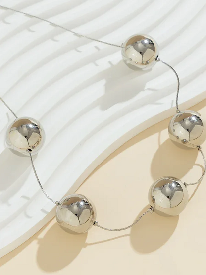 Exaggerated Round Punk Beaded Necklace with Geometric Beads Chain - Shello's Creative Boutique