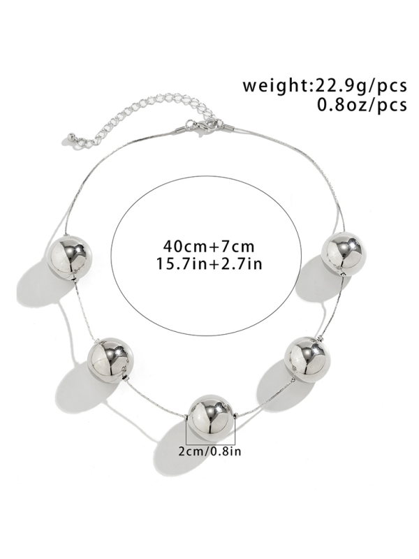 Exaggerated round punk collarbone chain Geometric beads Beaded necklace Shello's Creative Boutique