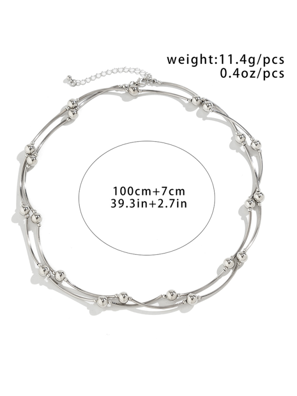 Exaggerated round punk collarbone chain Geometric beads Beaded necklace Shello's Creative Boutique