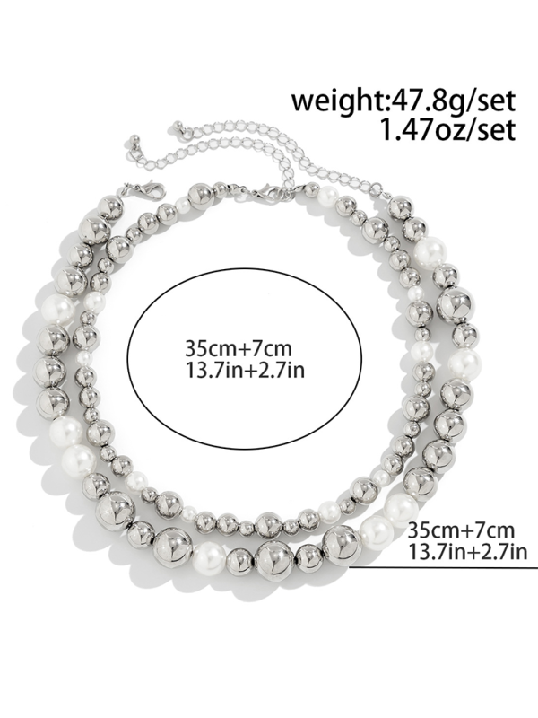 Exaggerated round punk collarbone chain Geometric beads Beaded necklace Shello's Creative Boutique