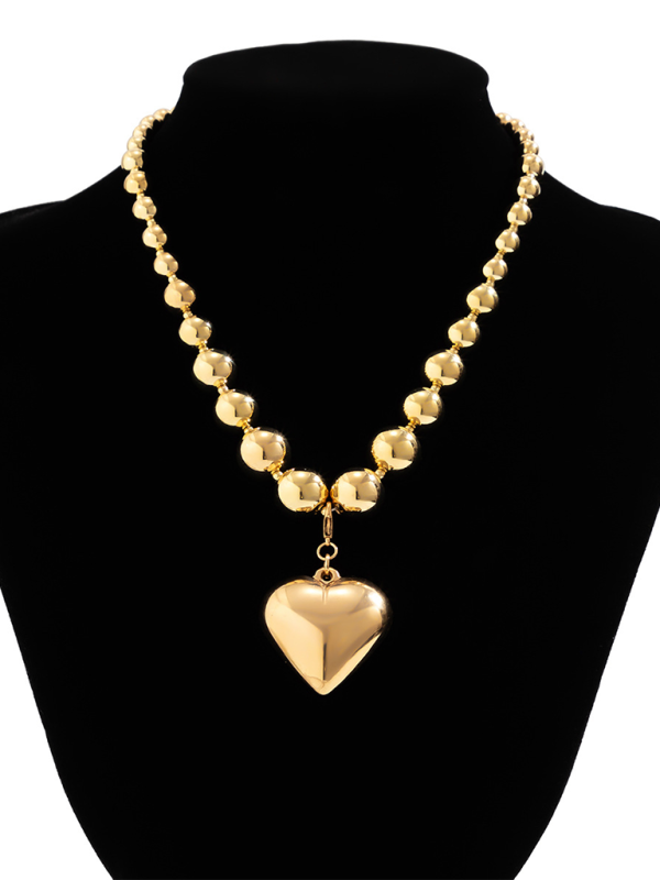 Exaggerated round punk collarbone chain Geometric beads Beaded necklace Shello's Creative Boutique