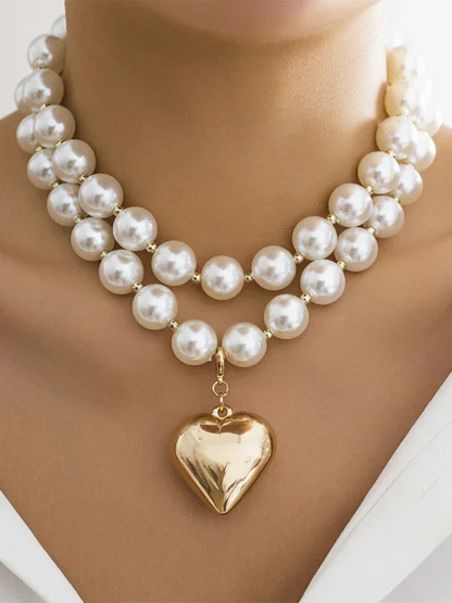 Exaggerated Round Punk Beaded Necklace with Geometric Beads Chain - Shello's Creative Boutique