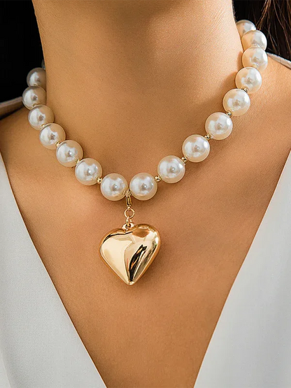 Exaggerated Round Punk Beaded Necklace with Geometric Beads Chain - Shello's Creative Boutique